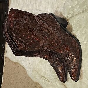 Chocolate,  sparkling western boots, heeled